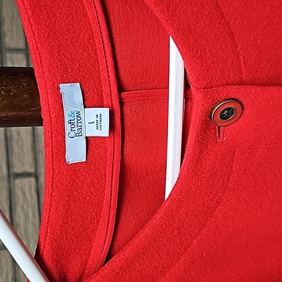 Croft & Barrow Ladies Jacket Sz L Red Button Up - Picture 2 of 11